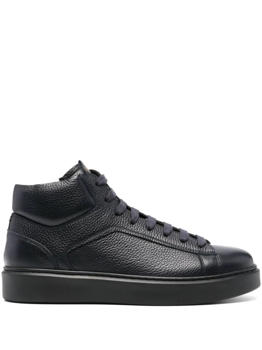Doucal's Logo-Print Sneakers in Black | THE LIST