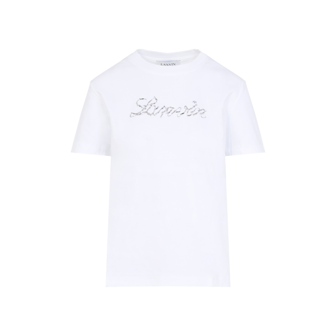 Lanvin Embroidered Script Logo White Cotton T-shirt