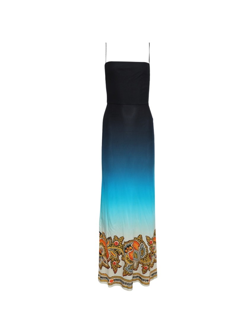 Etro Gradient Longline Dress With Paisley Printed