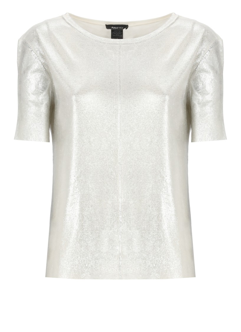 Shop Avant Toi Silver Sweater With Lurex Details In White
