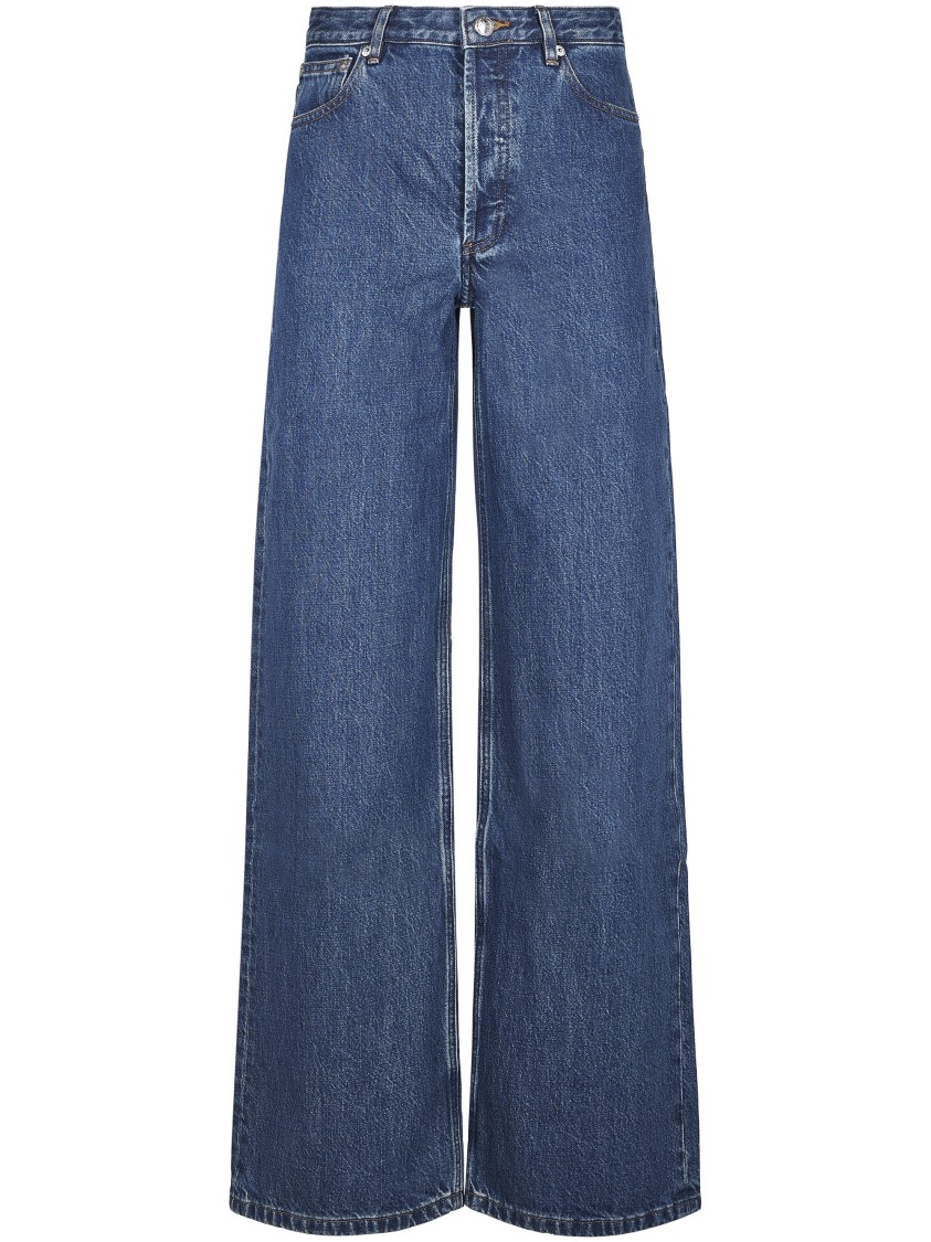 Apc A.p.c. High-waisted Wide-leg Jeans With Timeless Appeal In Green