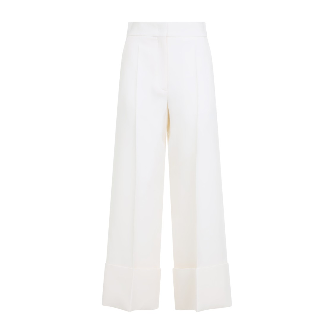 Valentino Womens Betulla Wide-leg Pressed-crease Wool Trousers In White