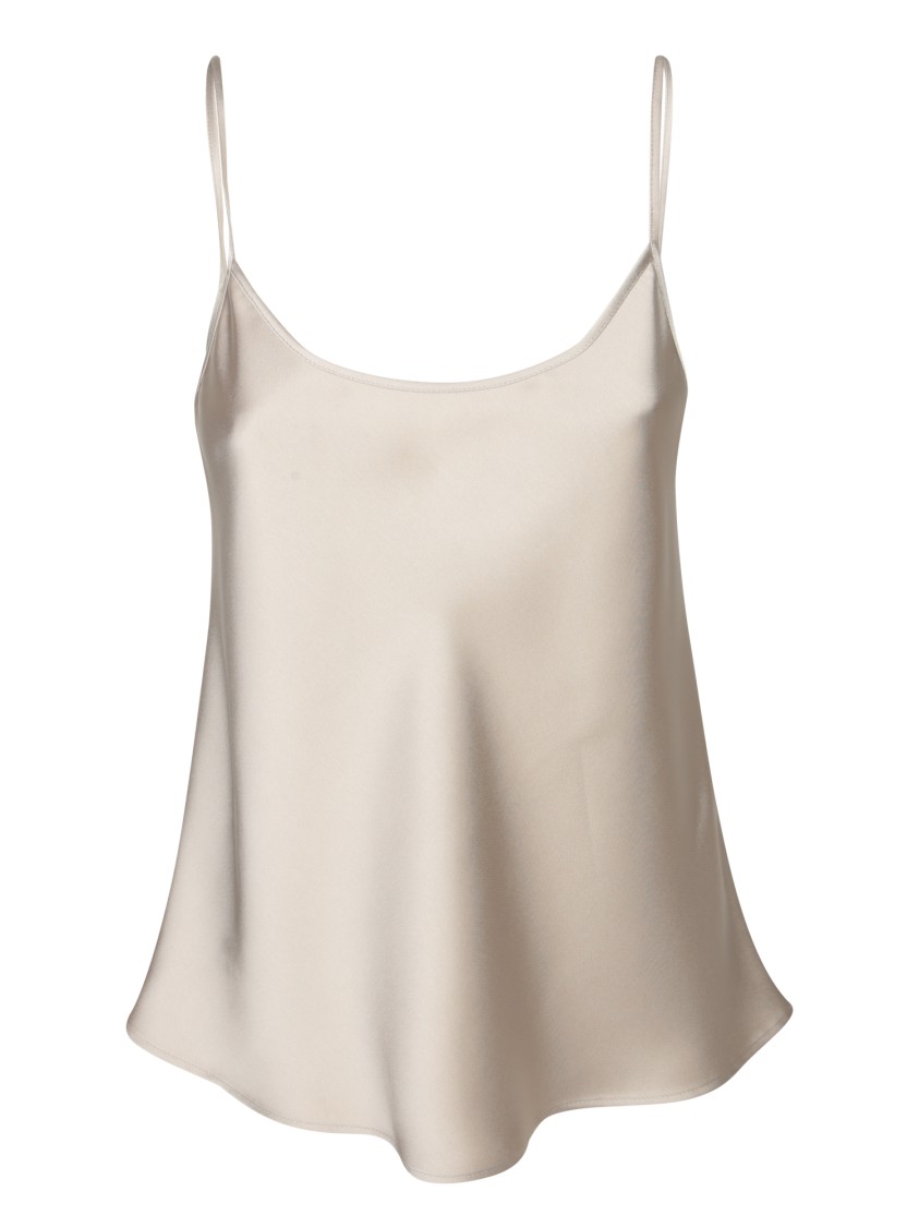 BLANCA VITA BLANCA VITA FLUID-CUT SATIN TANK TOP WITH THIN STRAPS