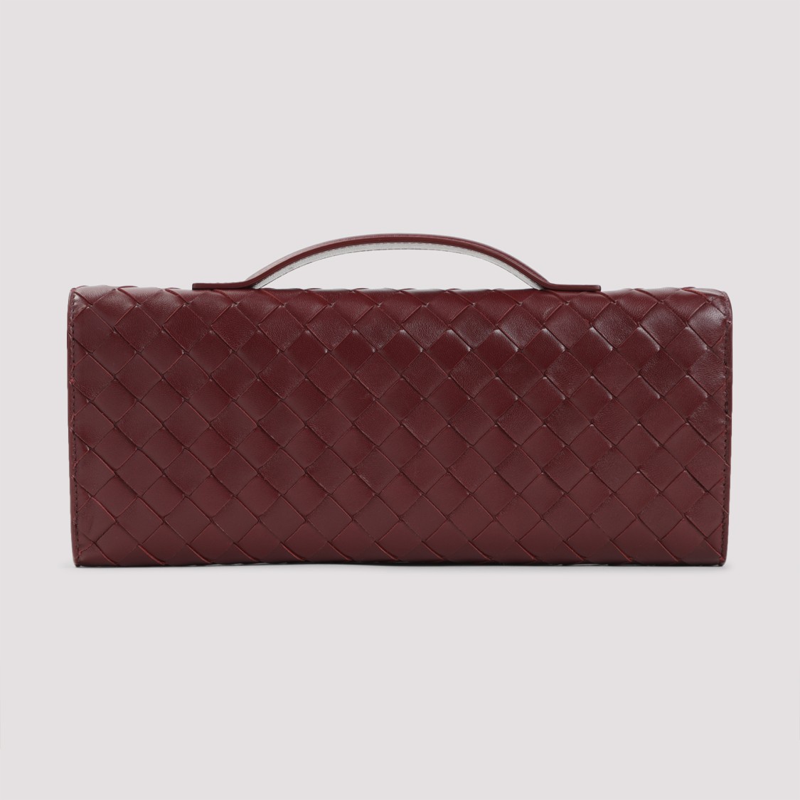 Bottega Veneta Andiamo Long Intreccio Clutch Bag In Burgundy