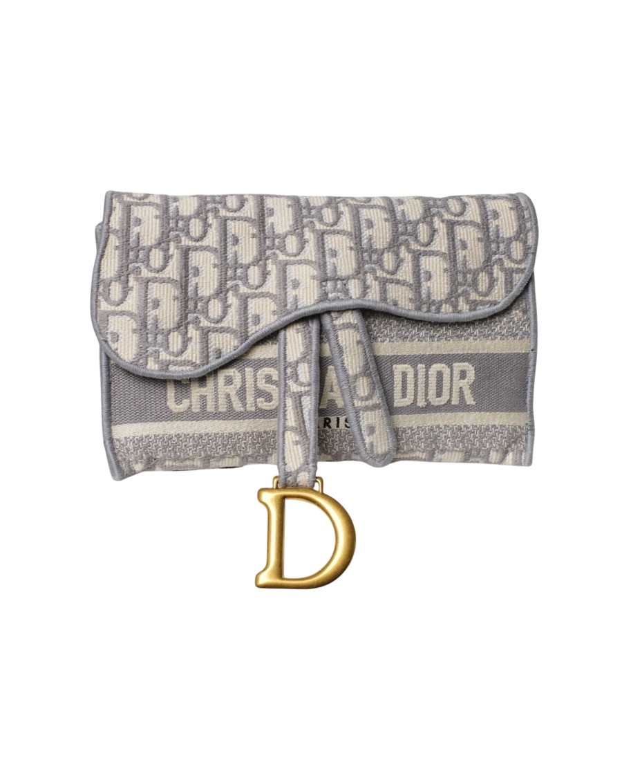 DIOR DIOR SADDLE POUCH OBLIQUE GRAY