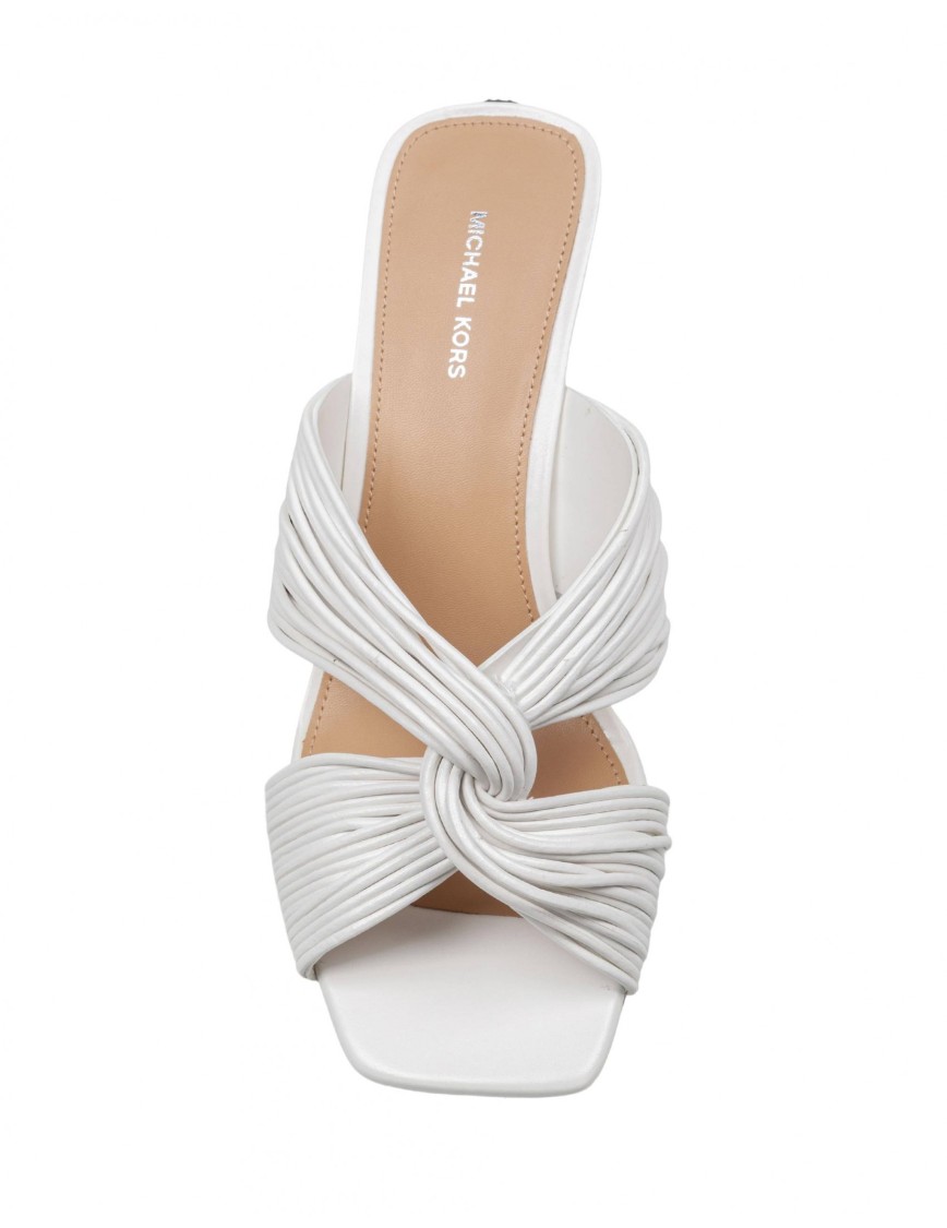Michael Kors Alessia Mule In White Leather