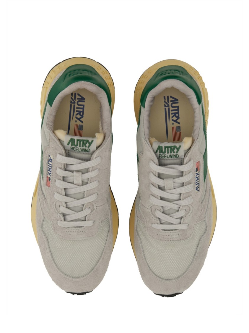 Autry Reelwind Super Vintage Grey Sneakers With Logo Patch On The Tongue And Contrasting Heel In Fabric An In Gray