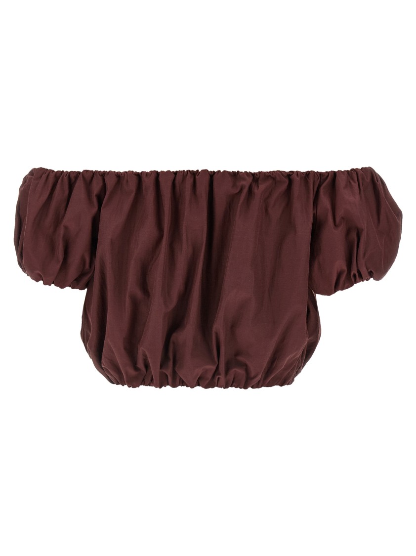 The Andamane Elasticated Hem Off-the-shoulder Puff Sleeves Top