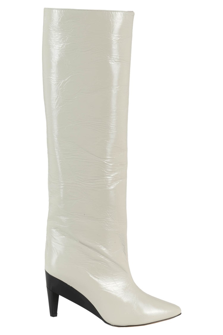 ISABEL MARANT ISABEL MARANT LIESEL THIGH-HIGH WHITE LEATHER BOOTS