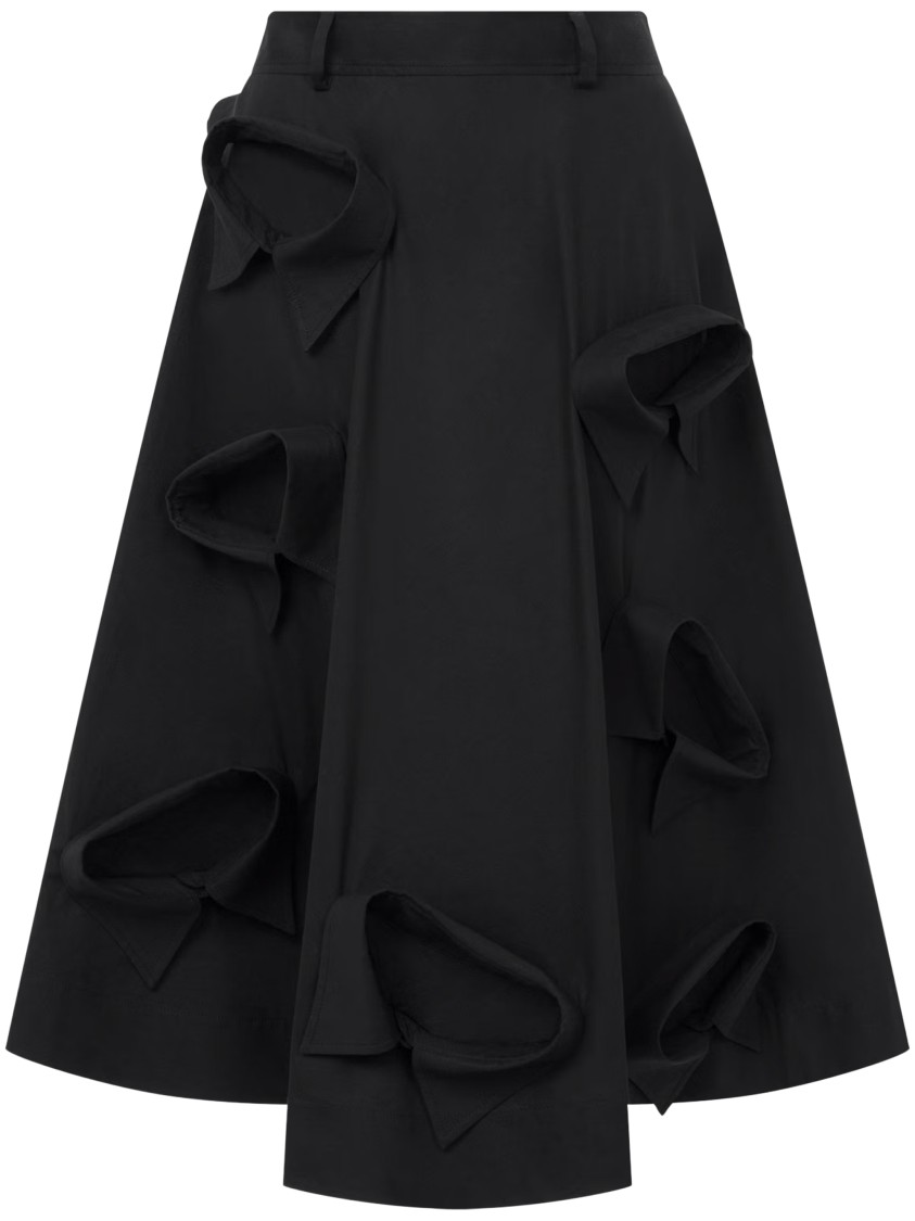 スカート Moschino Flared Black Skirt With Bow-Tie Details Moschino Flared Black Skirt With Bow-Tie Details | THE LIST