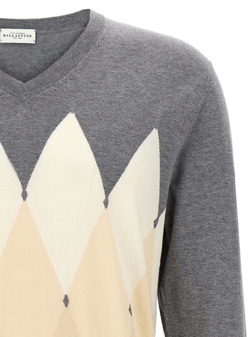 Ballantyne Argyle Sweaters And Cardigans In Gray