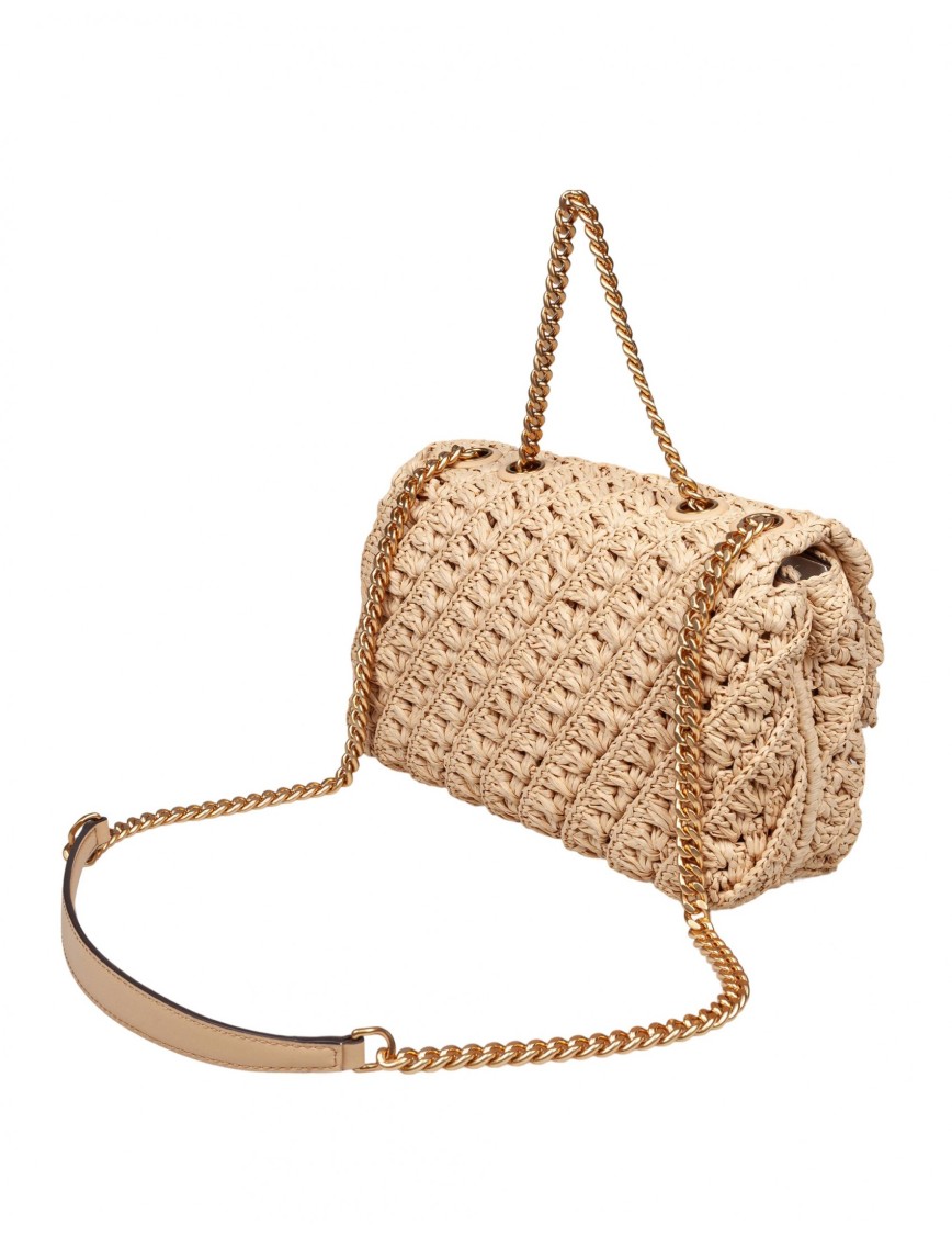 Tory Burch Kira Woven Small Convertible Shoulder Bag In Neutral