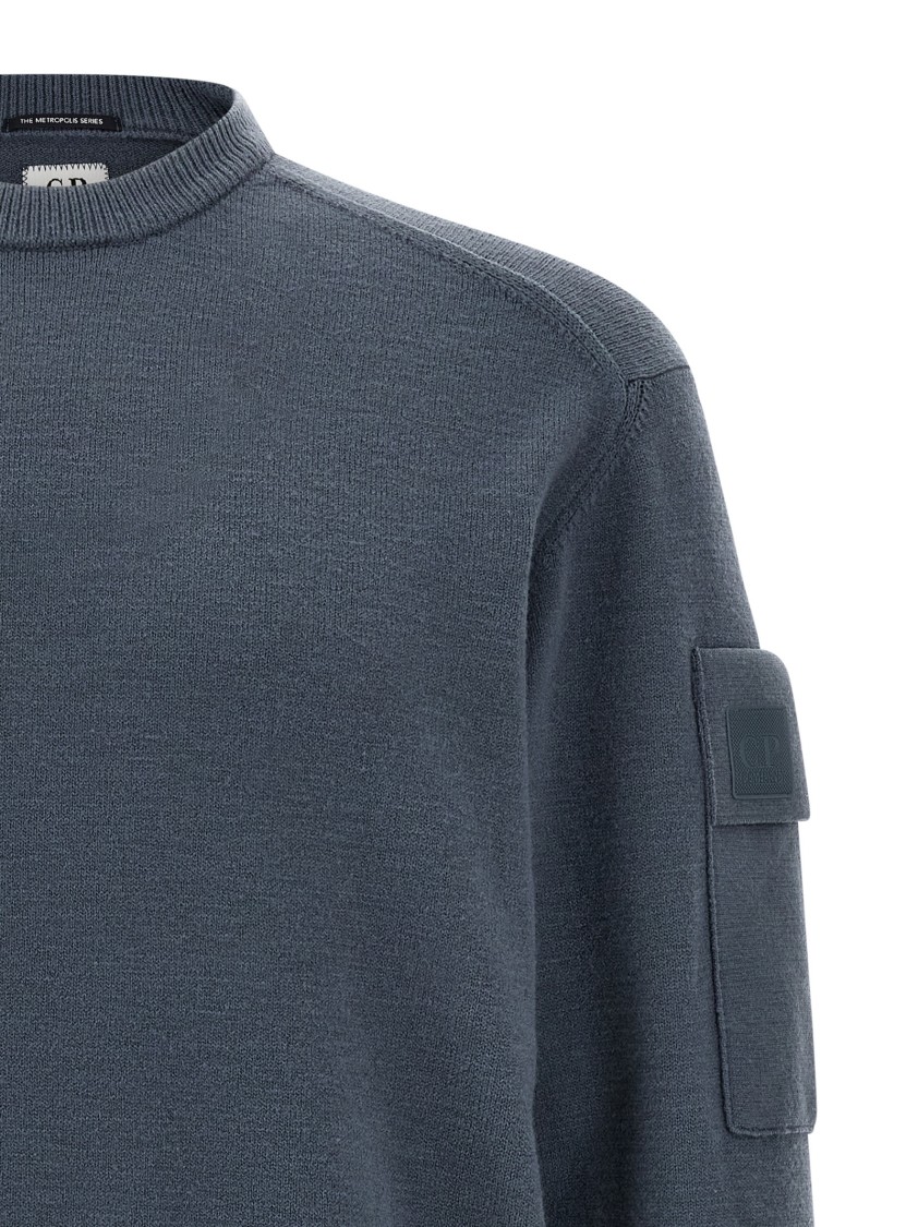 C.p. Company Extrafine Wool Sweater Sweaters And Cardigans Blue In Gray