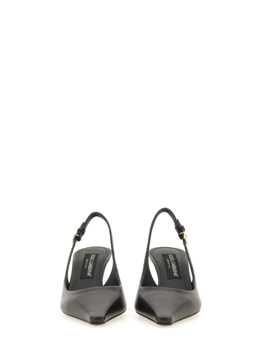Dolce & Gabbana Tortoiseshell-print Patent Leather Slingbacks In Black