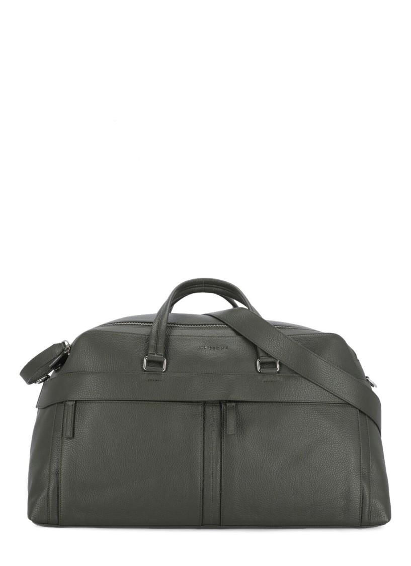 Orciani Micron Pebbled Leather Duffel Bag
