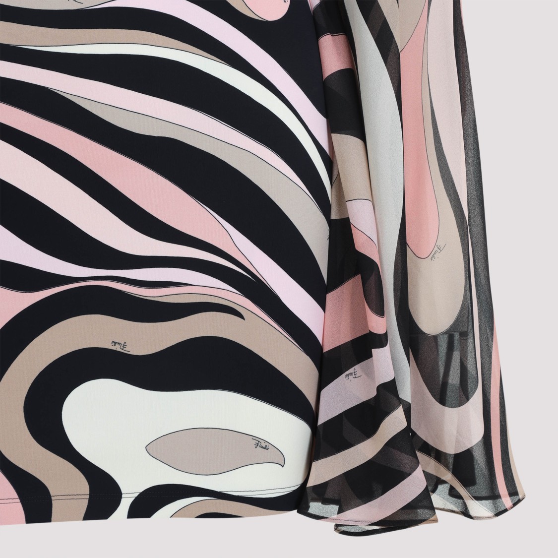 Pucci Silk Marmo Print Kaftan Mini Dress