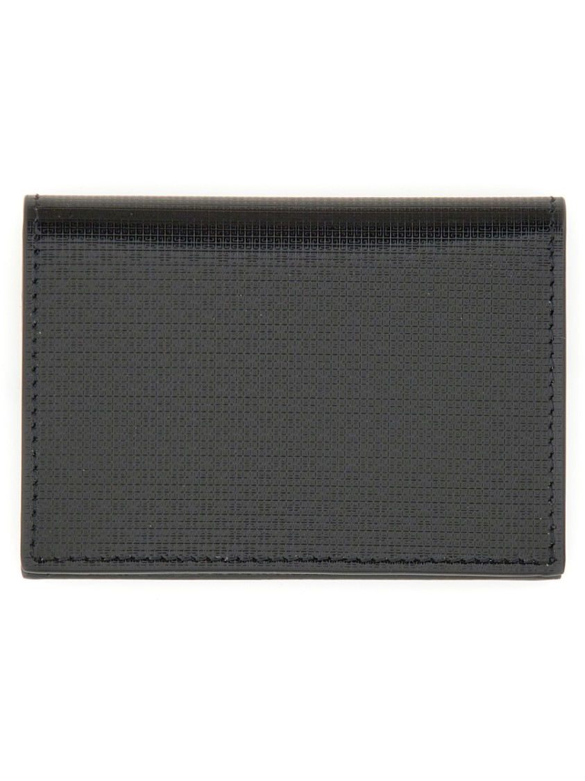 Givenchy Textured Leather Cardholder With Snap Closure In Gray
