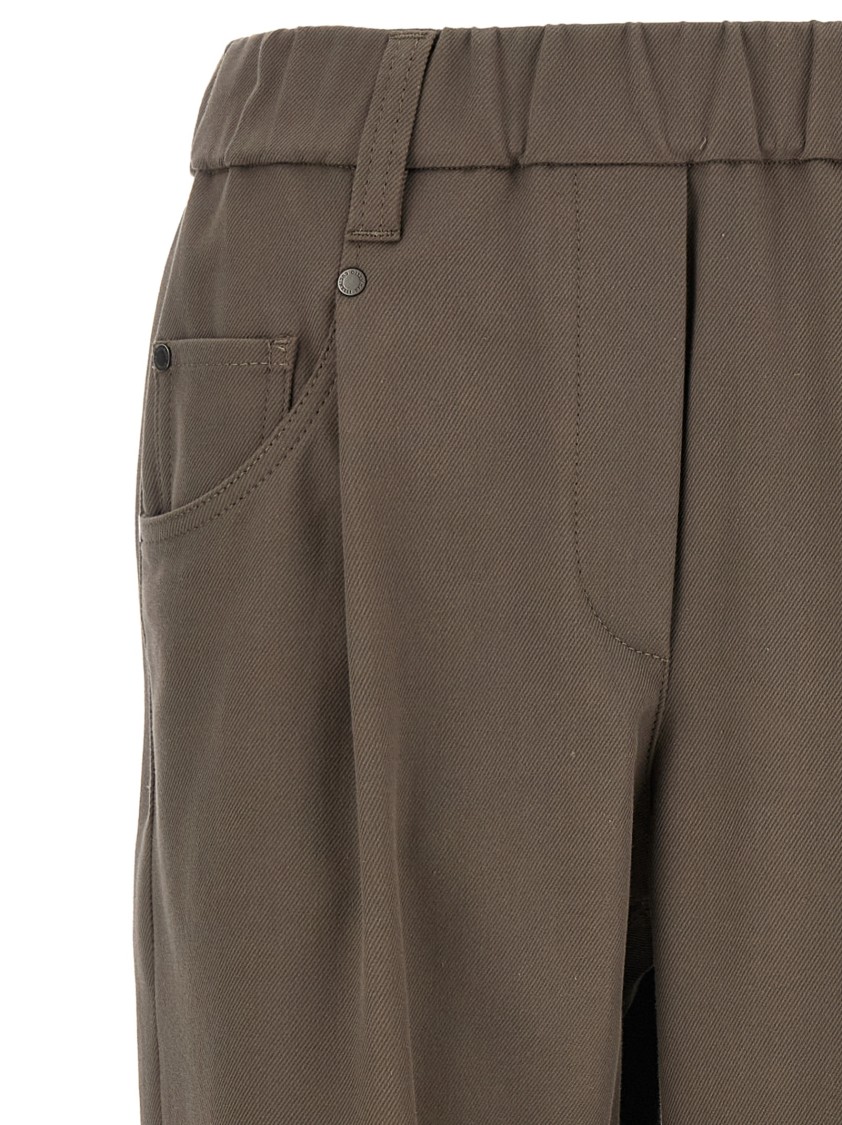 Brunello Cucinelli Elastic Waistband Trousers With Pockets And Loops
