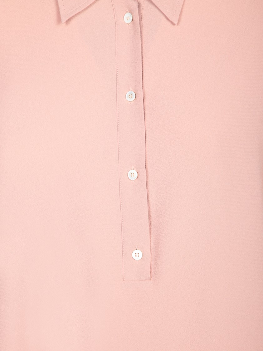 Shop Incotex Refined Pink Silk-blend Crepe Blouse