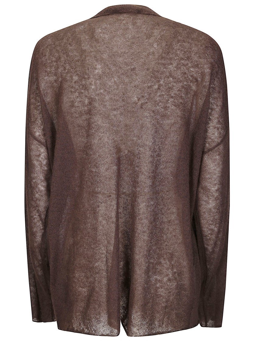 Haikure Crewneck Knitwear Sheer Fabric In Brown