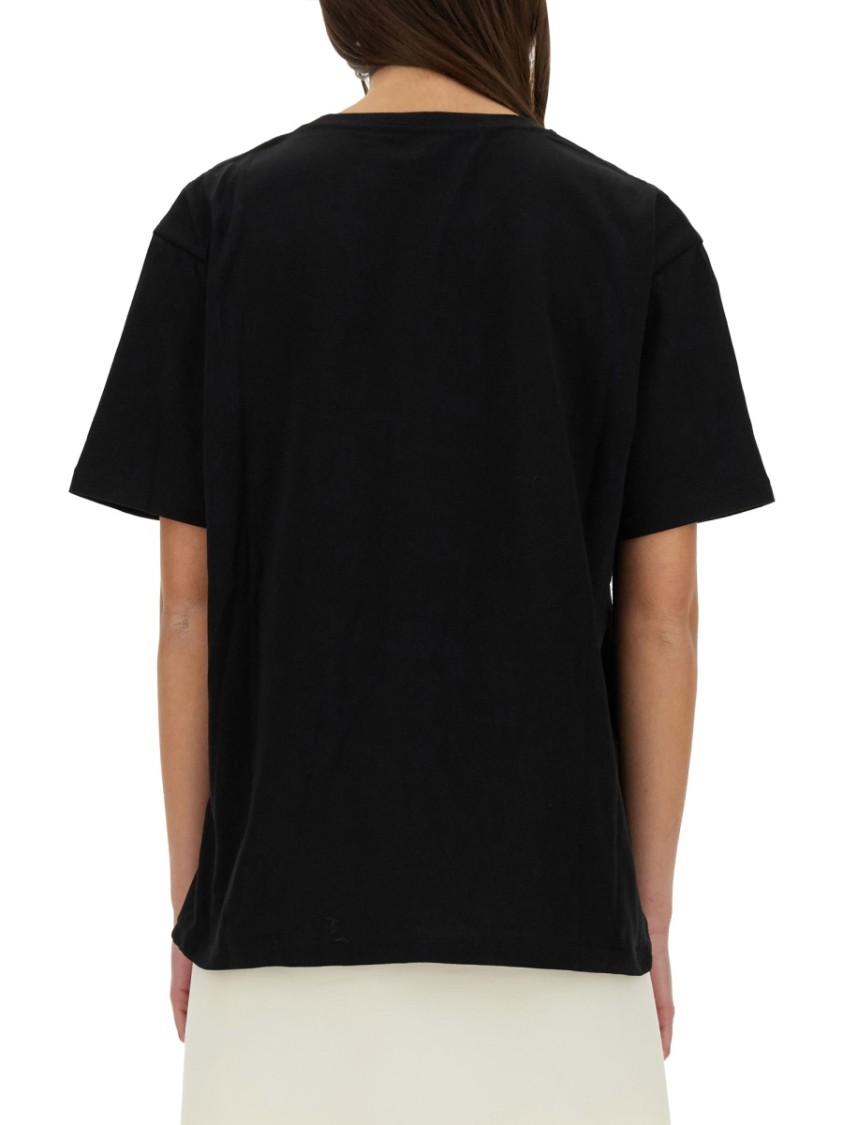 Shop Valentino Black Graphic Print T-shirt