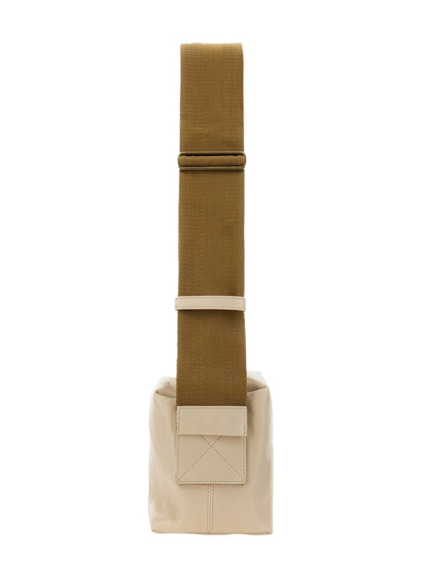 Uma Wang Leather Shoulder Bag In Neutrals