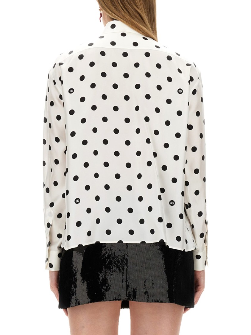 Shop Dolce & Gabbana Silk Twill Shirt In White