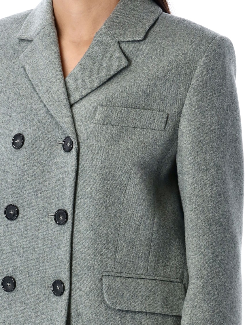 The Garment Mille Double-breasted Wool-blend Blazer In Grey
