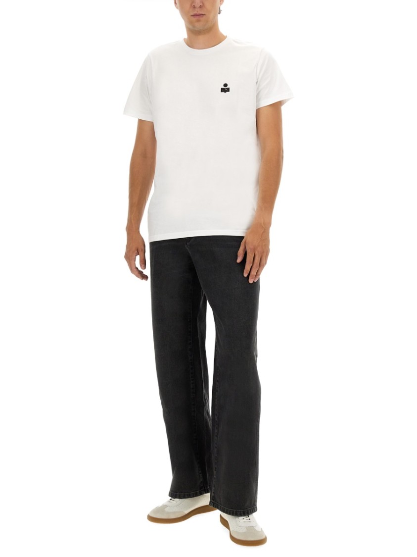 Isabel Marant Five-pocket Belt Loop Stitched Trousers In Black