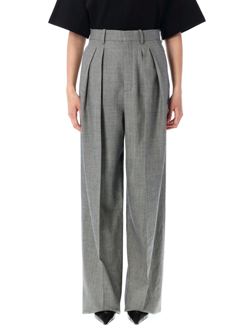 Saint Laurent Pinced Pant With Pleated Wide Leg