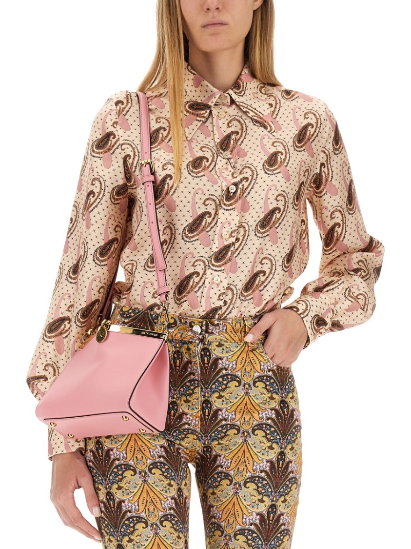 Etro Paisley Printed Silk Charmeuse Shirt In Neutral