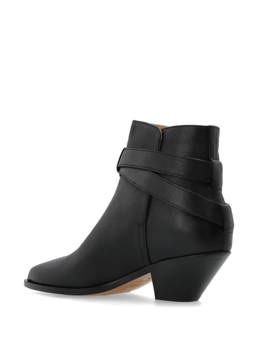 Isabel Marant Black Ankle Boots With Flared Heel In Black