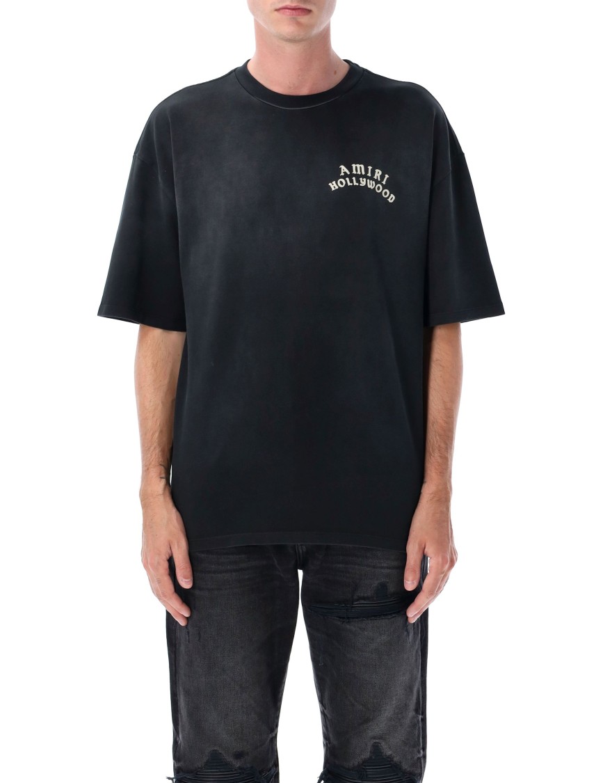 Amiri Hollywood Graphic Oversized T-Shirt With Ribbed Crew
