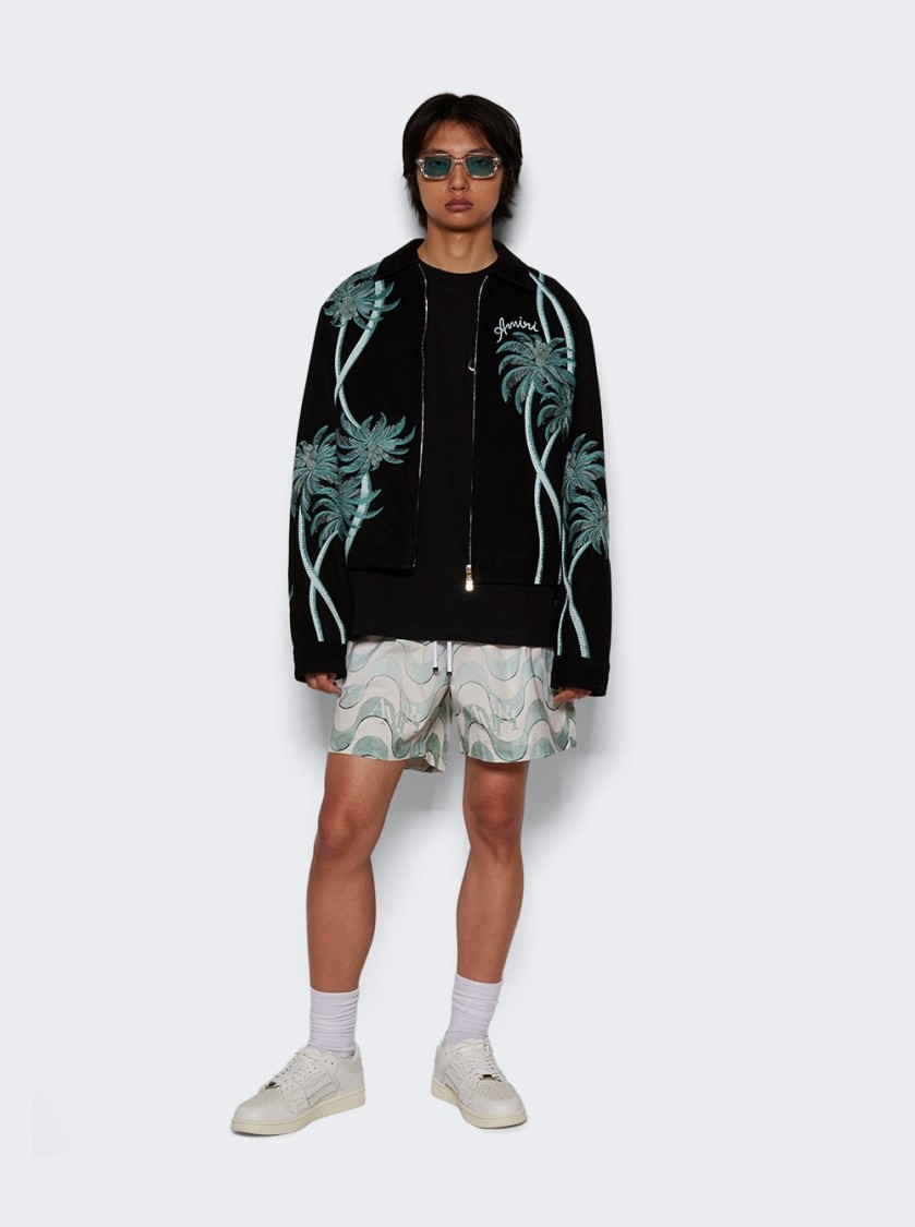 Amiri Staggered Swim Trunk Cerulean