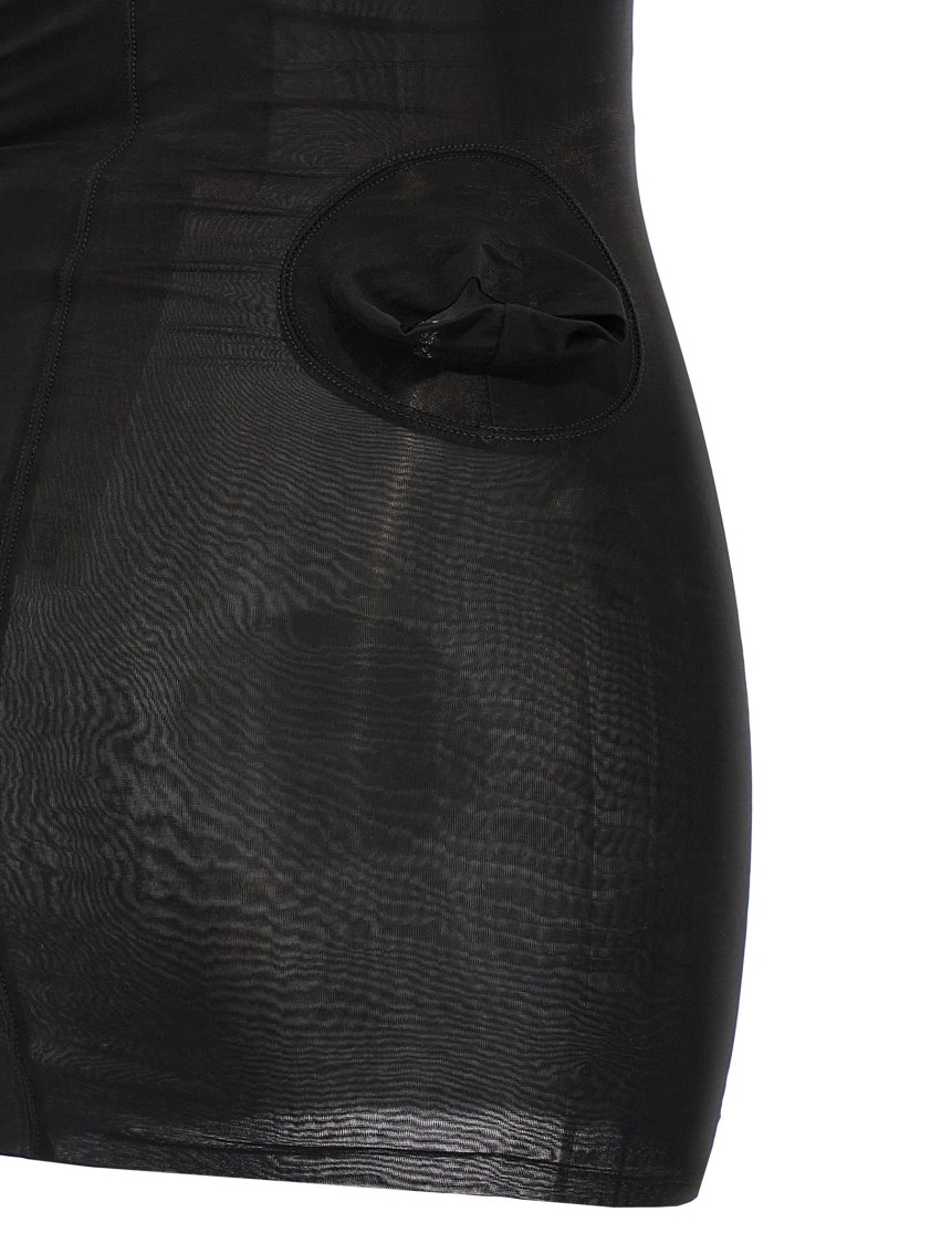 Rick Owens Semi-transparent Cupro Stretch Jersey Top In Black