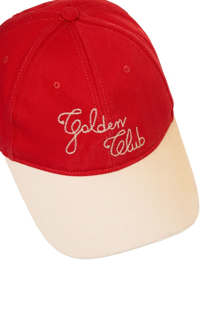 Golden Goose Round Visor Baseball Cap In Red