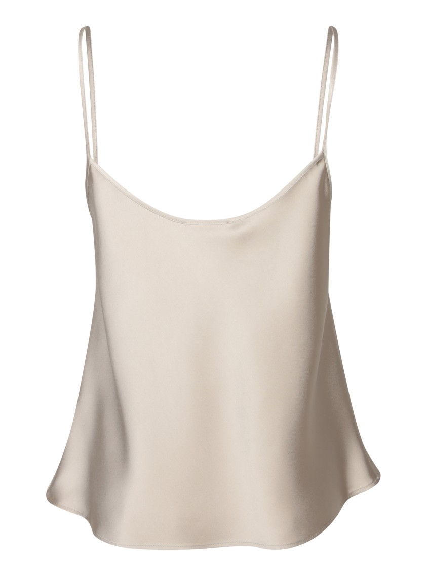 BLANCA VITA BLANCA VITA FLUID-CUT SATIN TANK TOP WITH THIN STRAPS