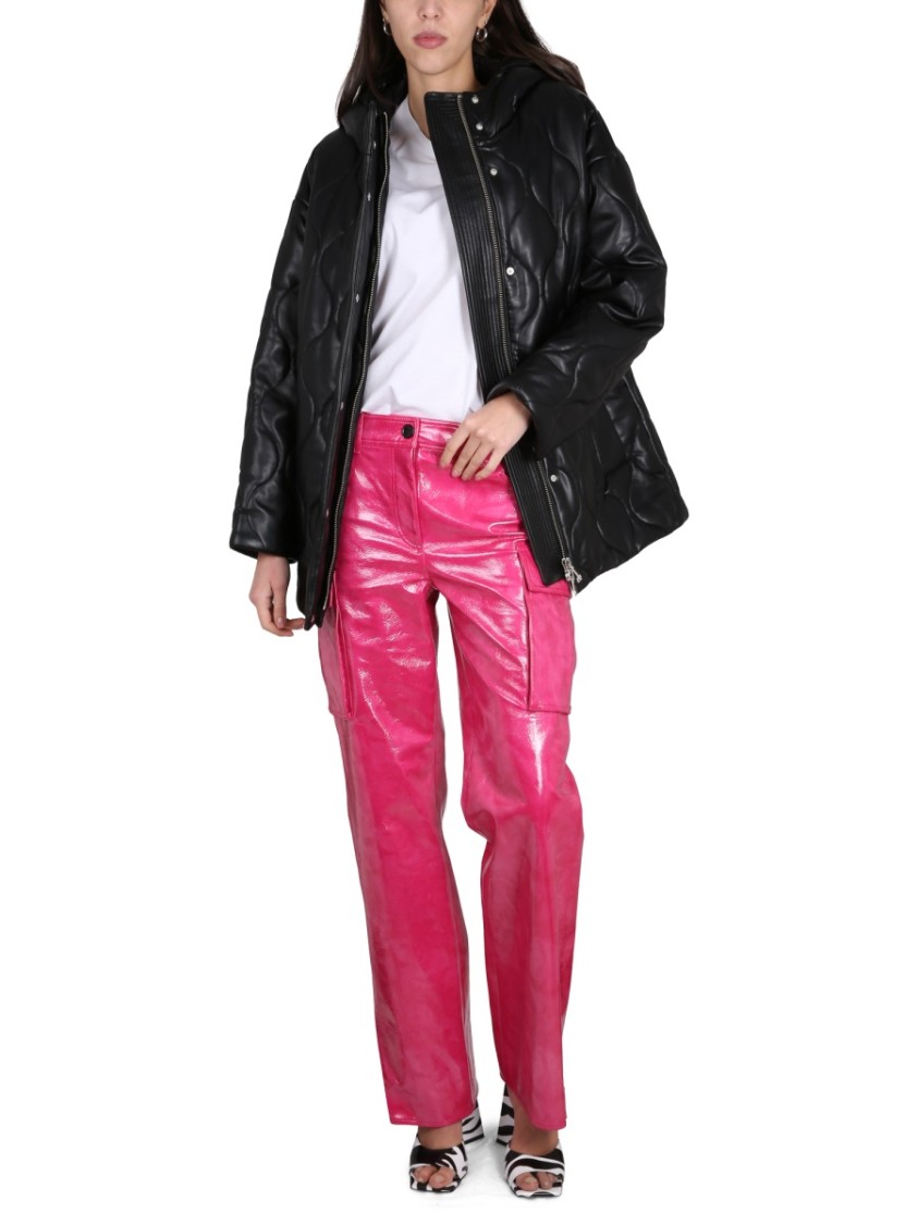 Stand Studio Everlee Quilted Faux-leather Jacket In Black