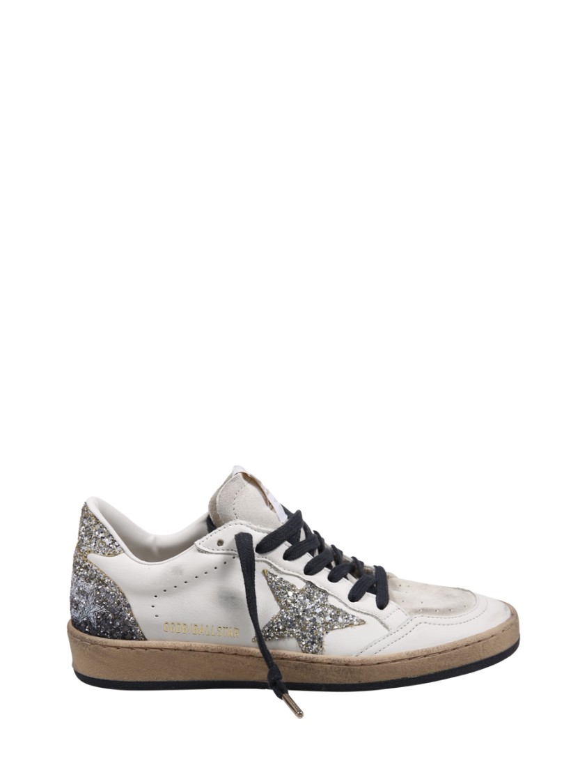 Golden Goose Leather Upper Suede Tongue Glitter Star Spur