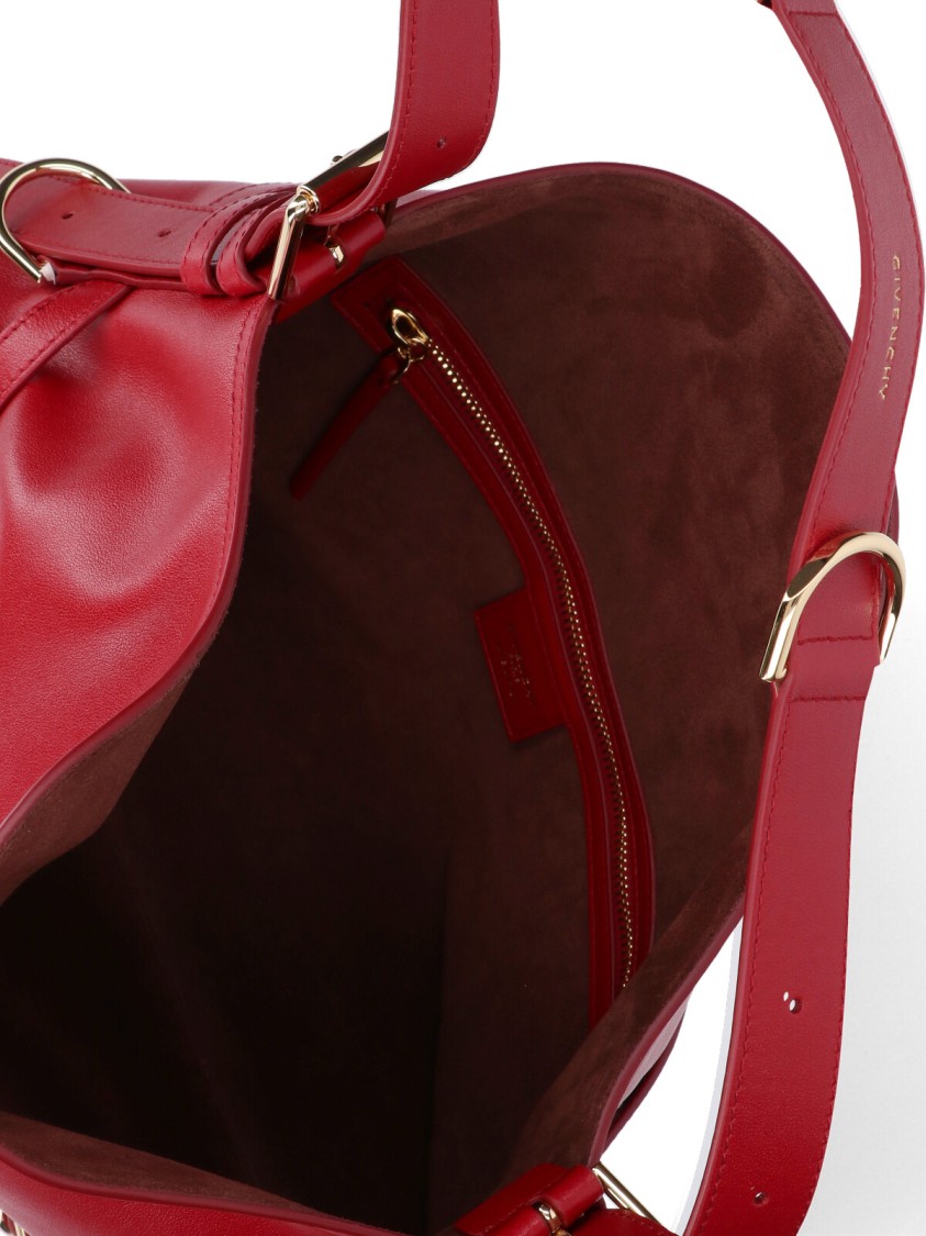 Givenchy Buckle Detail Open Top Shoulder Bag In Red