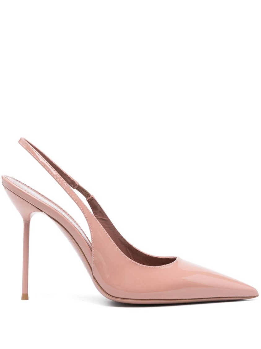 Shop Paris Texas Glossy Pink Leather Slingback Ballerinas