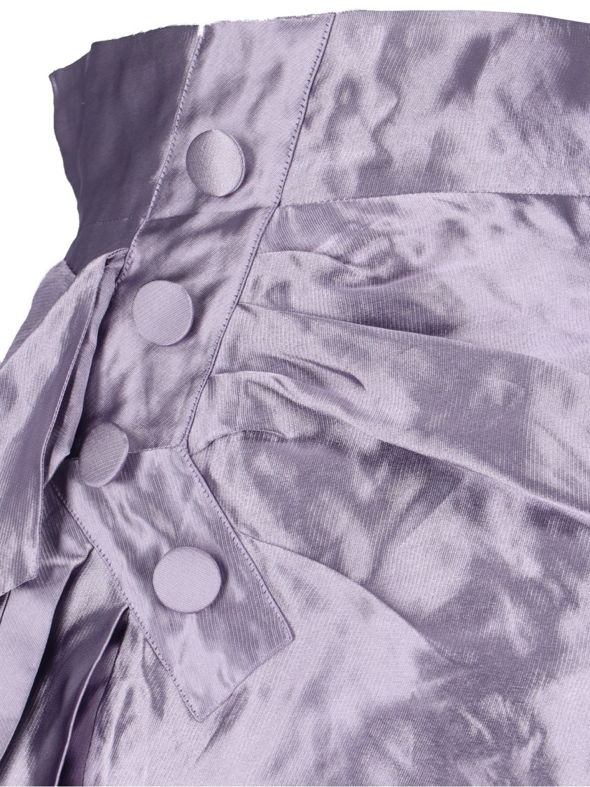 Maison Margiela Draped Midi Skirt In Metallic Purple