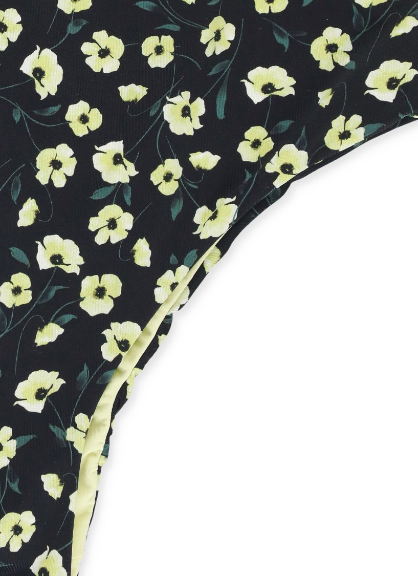 FISICO FISICO BLACK MONOKINI WITH FLORAL PATTERN