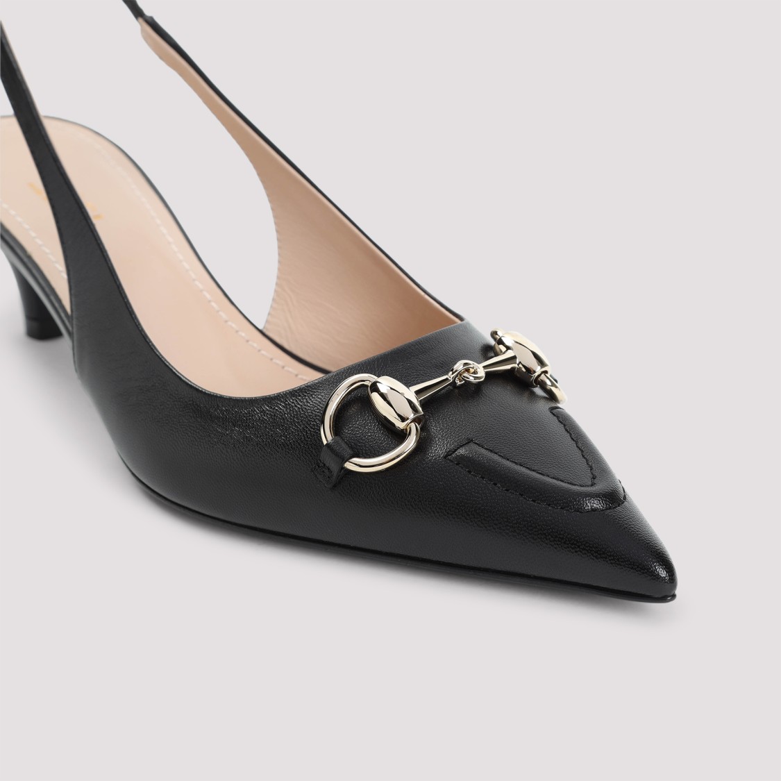 Gucci Elegant Slingback Pumps With Metallic Accent In Black