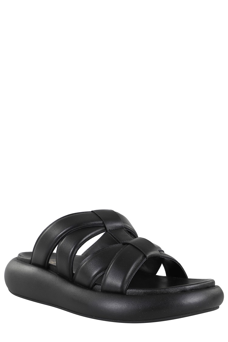 Ash Black Leather Vip Bis Sandals