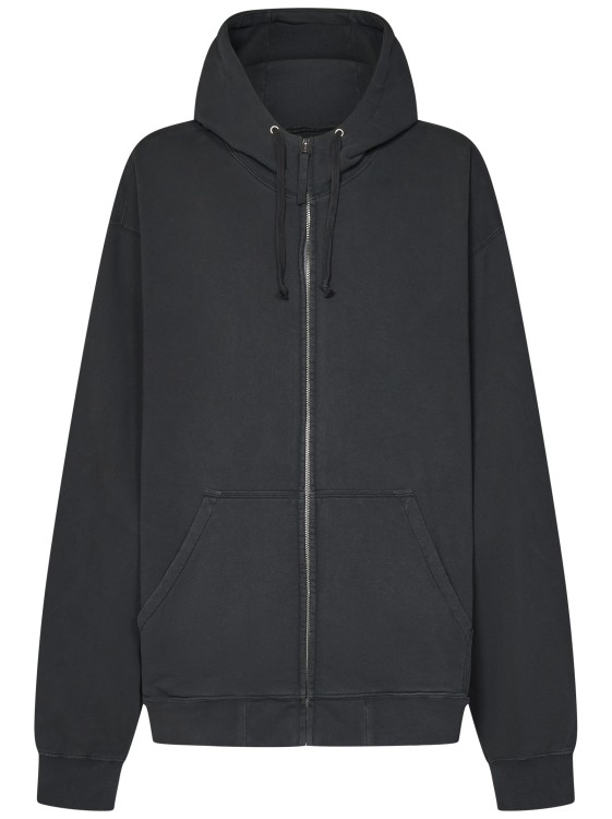 パーカー・フーディ Maison Margiela Oversized Black Cotton Jersey Zip-Up Hoodie Maison Margiela Oversized Black Cotton Jersey Zip-Up Hoodie