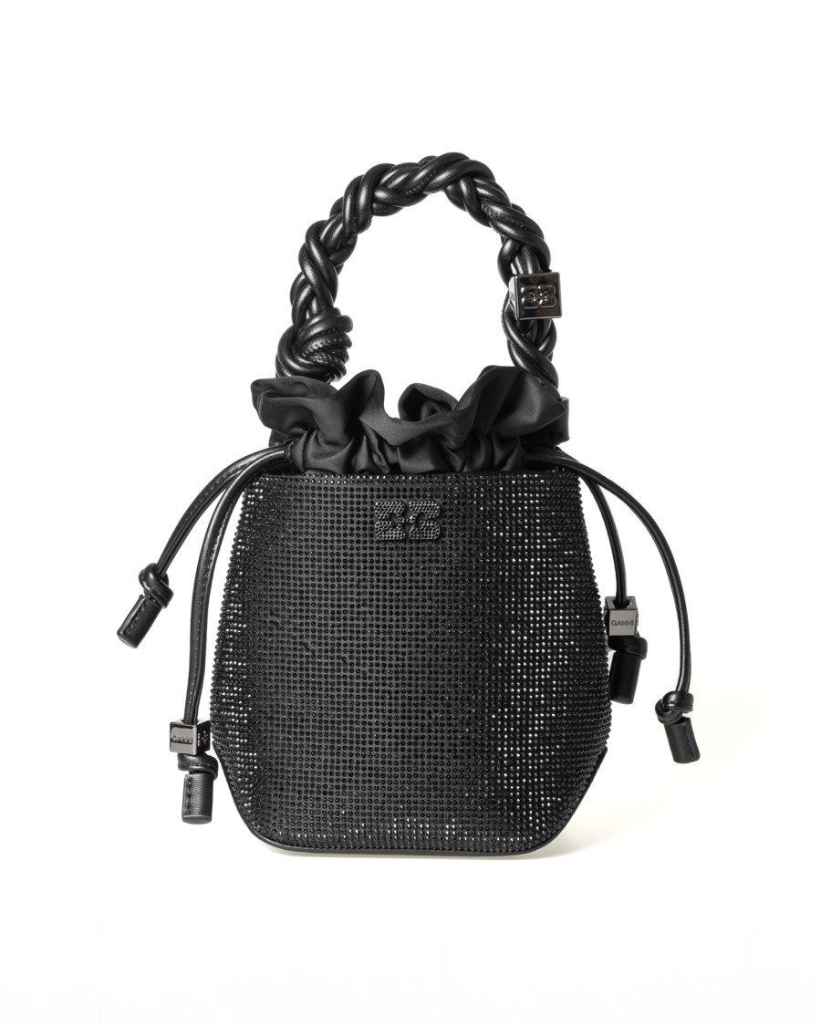 ハンドバッグ Ganni Rhinestone-Strass Bag With Braided Handle Ganni Rhinestone-embellished Braided Handle Shoulder Bag