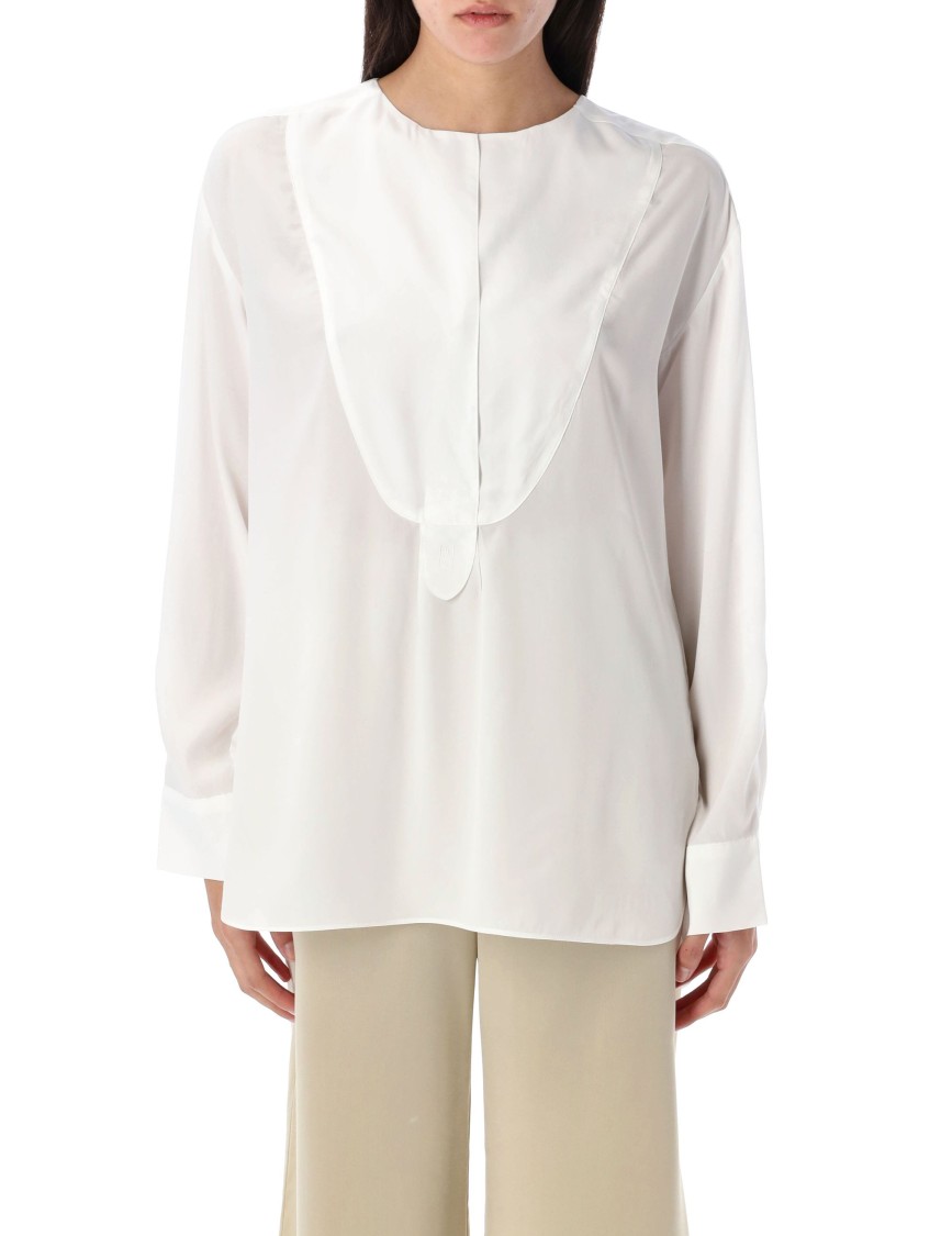 By Malene Birger Fayette Yoked High-low Blouse In White