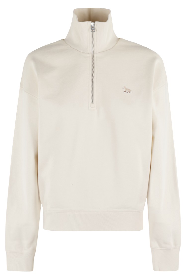 Shop Maison Kitsuné Half Zip Sweatshirt