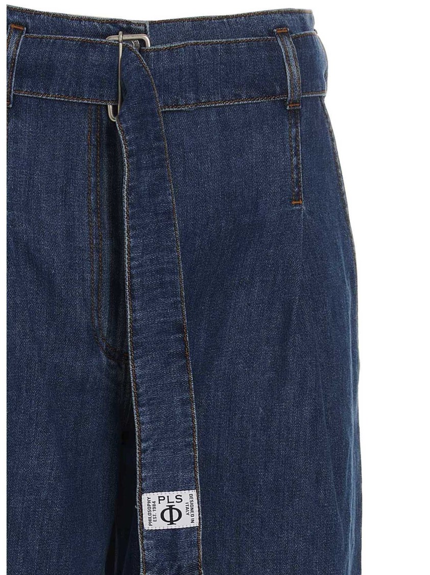 Philosophy Di Lorenzo Serafini Philosophy Jeans With Front Pleats In Blue